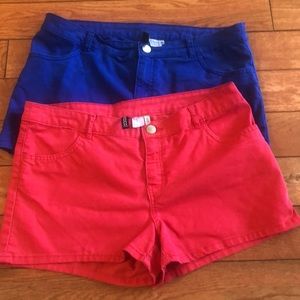 2/$16 Blue and Red Shorts